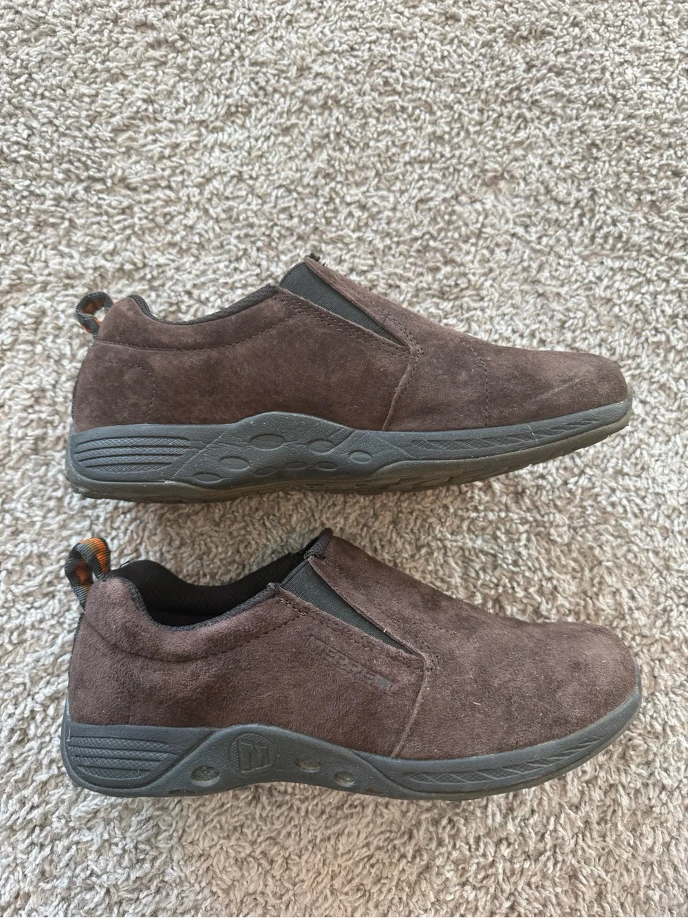 Kids Merrell Jungle Moc Slip On Shoes, Suede, Brown, Size 5W